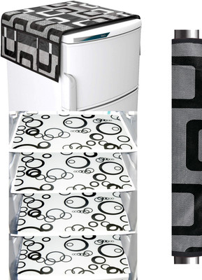 LooMantha Refrigerator  Cover(Width: 55 cm, Black)