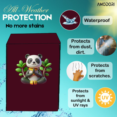 Amodori Front Loading Washing Machine  Cover(Width: 67 cm, Maroon, Green)