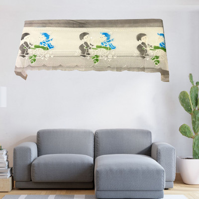 MW PRINTS Air Conditioner  Cover(Width: 97 cm, Cotton Net Split Summer AC Cover Indoor Unit for 1.5 Ton Capacity AC, Grey)