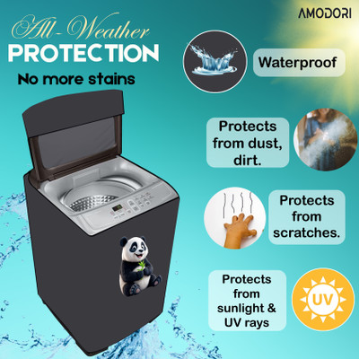 Amodori Top Loading Washing Machine  Cover(Width: 59 cm, Grey, Black)