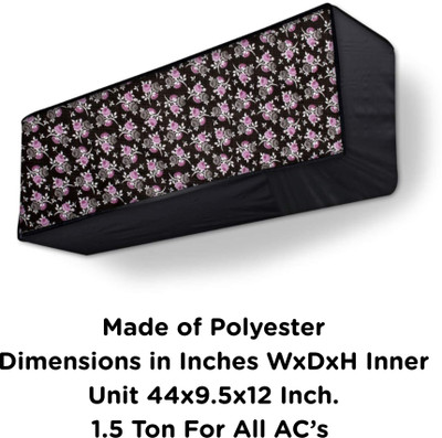 AG Creations Air Conditioner  Cover(Width: 111 cm, Black::Pink)