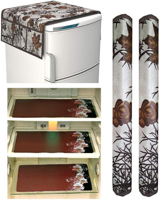 RichBox Refrigerator  Cover(Width: 54 cm, Brown, White)