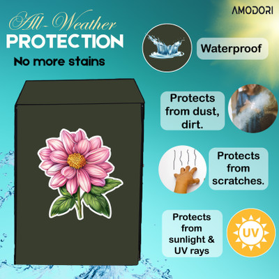 Amodori Front Loading Washing Machine  Cover(Width: 69 cm, Green, White)