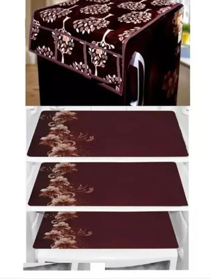 BHOLA PARVATI TRADING Fridge Mat(Width: 53.3 cm, Brown & Cream)