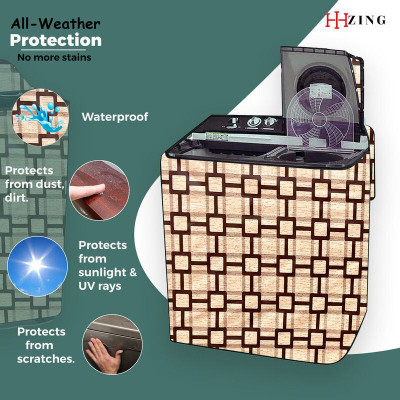 Hizing Semi-Automatic Washing Machine  Cover(Width: 75 cm, Beige)