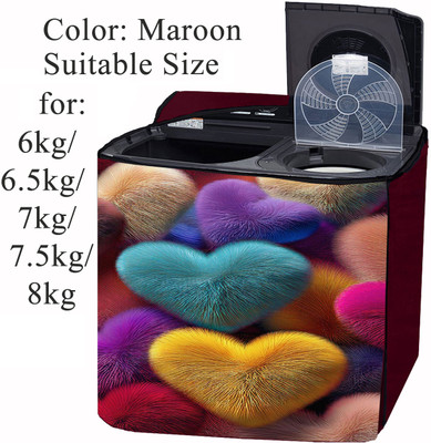 Declooms Semi-Automatic Washing Machine  Cover(Width: 84 cm, Multicolor)