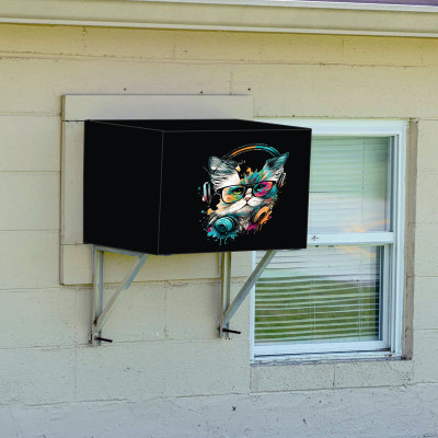 JM Homefurnishings Air Conditioner  Cover(Width: 67 cm, Black)