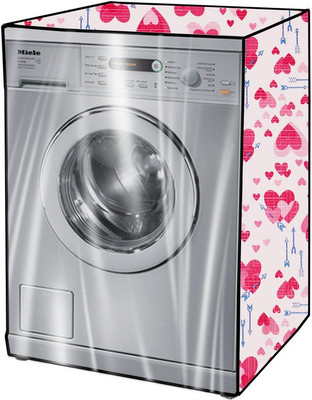 KVAR Front Loading Washing Machine  Cover(Width: 71 cm, Pink, White)