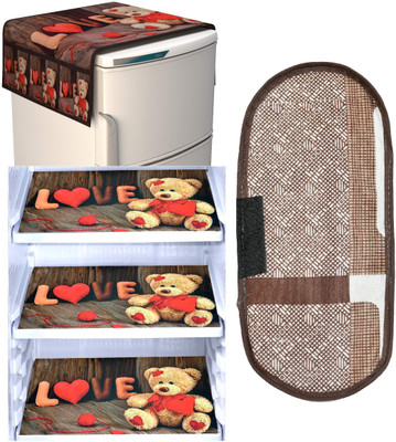 LAPHINO Refrigerator  Cover(Width: 100 cm, BROWN)