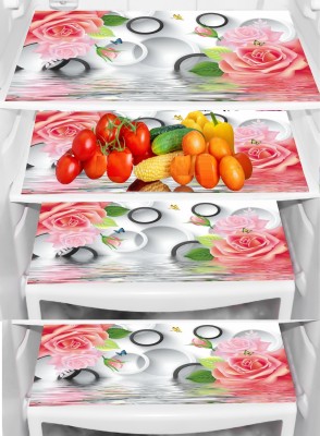 SANRAKSSHAN Fridge Mat(Width: 32 cm, Multicolor, Transparent)