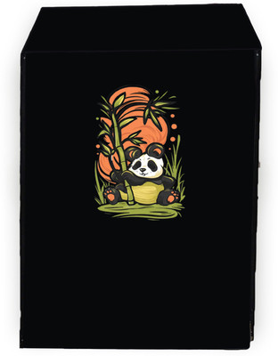 Amodori Front Loading Washing Machine  Cover(Width: 72 cm, Black, Orange)
