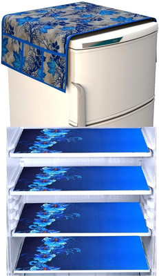 RichBox Refrigerator  Cover(Width: 54 cm, Blue, White)
