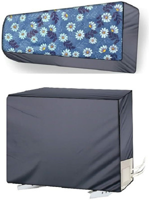 Lala Maneet Air Conditioner  Cover(Width: 114.3 cm, Grey Blue White)