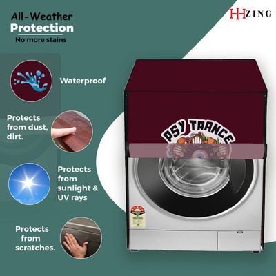 Hizing Front Loading Washing Machine  Cover(Width: 73 cm, Maroon, Multicolor)