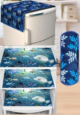 RichBox Refrigerator  Cover(Width: 55 cm, Blue, White)