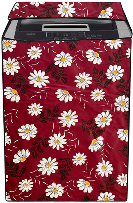 SLACXICO Top Loading Washing Machine  Cover(Width: 57 cm, Wine Red, White)