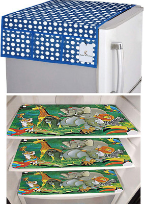 KUBER INDUSTRIES Refrigerator  Cover(Width: 56 cm, Blue)