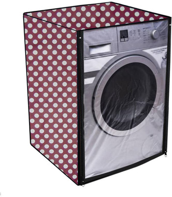 Nitasha Front Loading Washing Machine  Cover(Width: 60 cm, White, Pink)