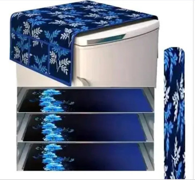 BHOLA PARVATI TRADING Fridge Mat(Width: 53.3 cm, Blue & white)