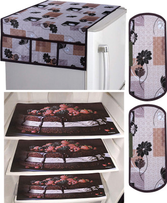 KUBER INDUSTRIES Refrigerator  Cover(Width: 98 cm, Brown)