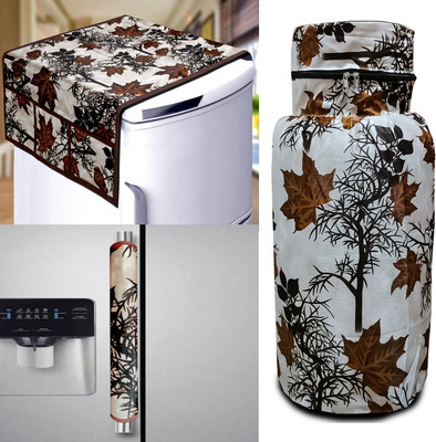Kanushi Industries Refrigerator  Cover(Width: 91 cm, Brown)