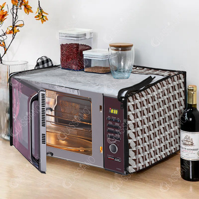 Glassiano Microwave Oven  Cover(Width: 46.99 cm, Silver::Brown)