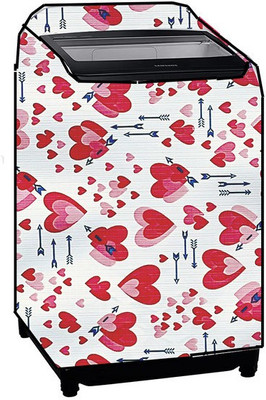 Delideal Top Loading Washing Machine  Cover(Width: 85 cm, Pink, White)