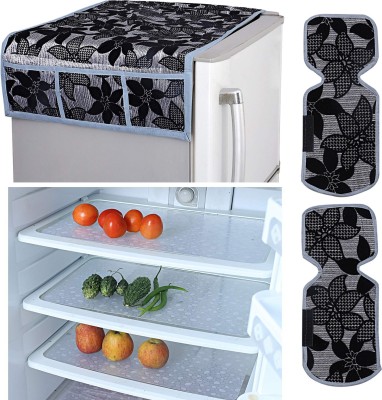 KUBER INDUSTRIES Refrigerator  Cover(Width: 98 cm, Black)