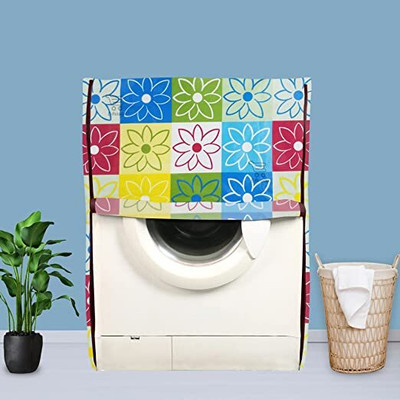 E-Retailer Front Loading Washing Machine  Cover(Width: 58 cm, Height-89cm) With Zip Enclosure Suitable For 5kg to 8kg (Color-Floral Multi)