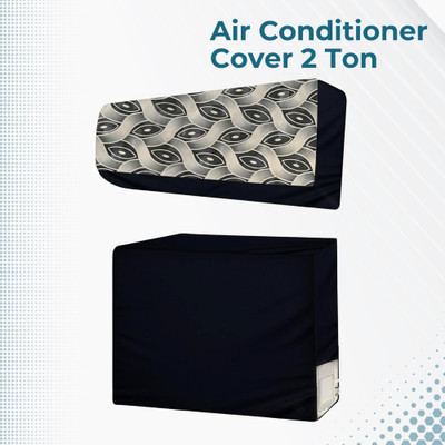 Lala Maneet Air Conditioner  Cover(Width: 23 cm, Split AC Cover Set of Indoor & Outdoor Units for 2 Ton, Black)