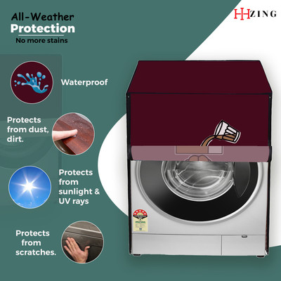 Hizing Front Loading Washing Machine  Cover(Width: 64 cm, Maroon, Brown)