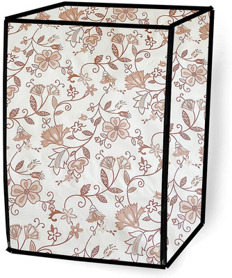 JM Homefurnishings Front Loading Washing Machine  Cover(Width: 70 cm, Light Brown, White)