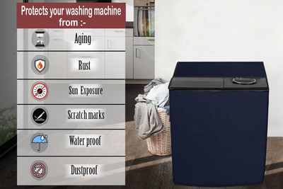 ZITIN Semi-Automatic Washing Machine  Cover(Width: 84 cm, NEAVY BLUE, Premium quality)