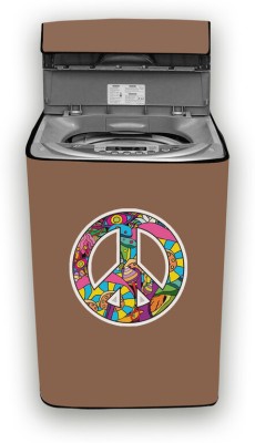 Hizing Top Loading Washing Machine  Cover(Width: 66 cm, Beige, Purple)