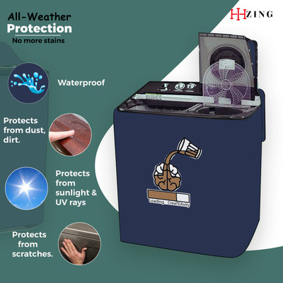 Hizing Semi-Automatic Washing Machine  Cover(Width: 81 cm, Blue, Brown)