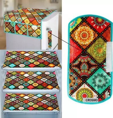 Crosmo Refrigerator  Cover(Width: 56 cm, Red)