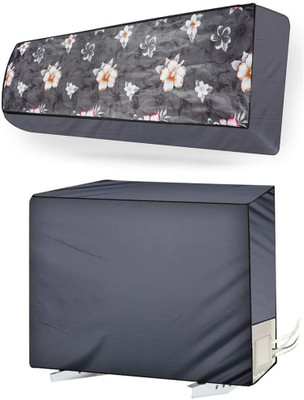 Lala Maneet Air Conditioner  Cover(Width: 114.3 cm, Grey Flower)