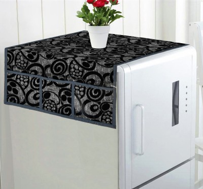 KUBER INDUSTRIES Refrigerator  Cover(Width: 98 cm, Black)