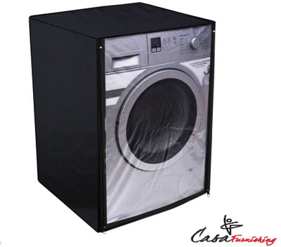CASA FURNISHING Front Loading Washing Machine  Cover(Width: 66 cm, Black)