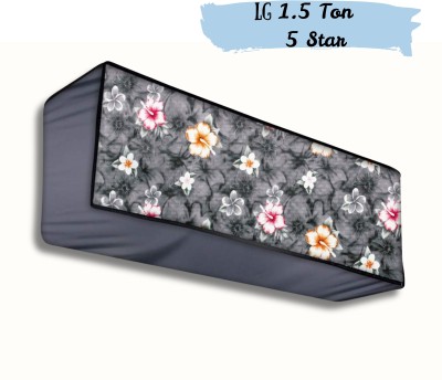 Priyabhakta Air Conditioner  Cover(Width: 33.02 cm, Indoor Split AC Cover Compatible with LG 1.5 Ton 5 Star, Grey Flower)