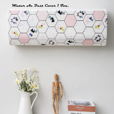 DARSHANAM WORLD Air Conditioner  Cover(Width: 97 cm, PINK+WHITE)