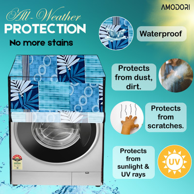Amodori Front Loading Washing Machine  Cover(Width: 61 cm, Blue, Grey)