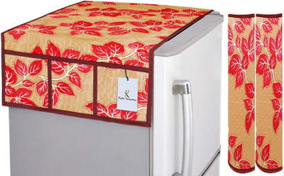 KUBER INDUSTRIES Refrigerator  Cover(Width: 56 cm, Gold & Red)
