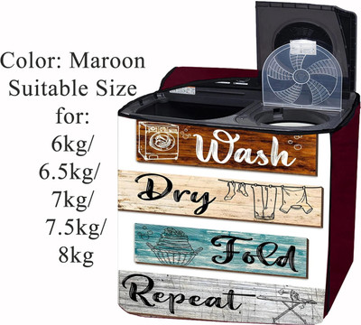 Declooms Semi-Automatic Washing Machine  Cover(Width: 84 cm, Maroon)