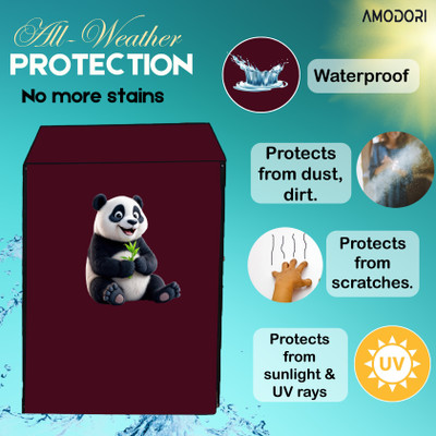 Amodori Front Loading Washing Machine  Cover(Width: 63 cm, Maroon, White)
