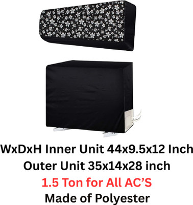 Triupati matter Air Conditioner  Cover(Width: 111 cm, Black::Silver)
