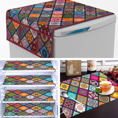 ARTESHKK Refrigerator  Cover(Width: 30 cm, Multi Colour)
