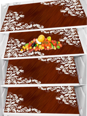 SANRAKSSHAN Fridge Mat(Width: 32 cm, Pink, White)