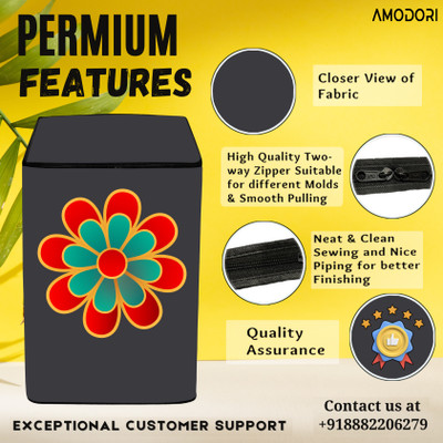 Amodori Top Loading Washing Machine  Cover(Width: 57 cm, Grey, Red)