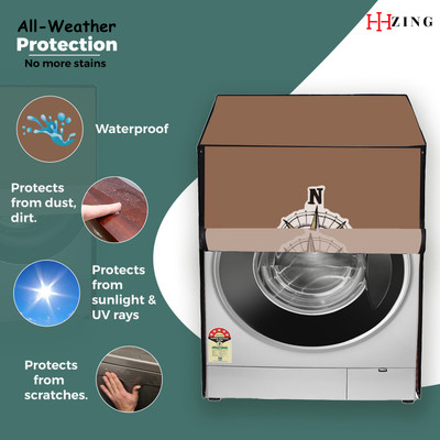 Hizing Front Loading Washing Machine  Cover(Width: 75 cm, Beige, Silver)